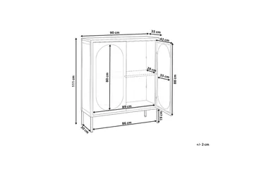 Vitrinskåp Sarre Vitt, guld - Vitt, guld - Förvaring - Skåp - Vitrinskåp