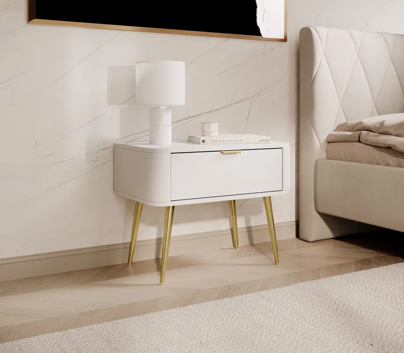 Walia Sängbord 63 cm - Vit - Möbler - Bord & matgrupp - Avlastningsbord & sidobord - Sängbord & nattduksbord