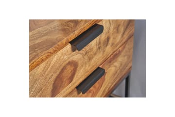 Wohnling Sängbord & Nattduksbord 50 cm i Massivt Sheeshamträ med Valnötsutseende, Förvaring med 2 Lådor - Brun - Möbler - Bord & matgrupp - Avlastningsbord & sidobord - Sängbord & nattduksbord