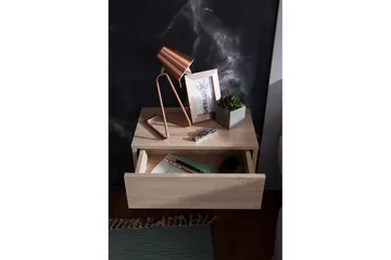 Wohnling Vägghängt Sängbord i Ekutseende med Låda 30 cm - Beige - Möbler - Bord & matgrupp - Avlastningsbord & sidobord - Sängbord & nattduksbord