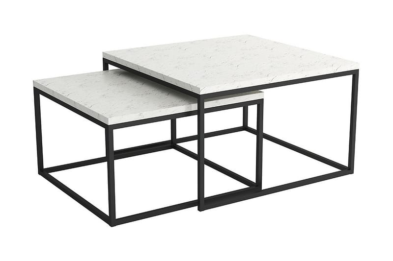 Satsbord Stamford 76 cm 2 Bord Marmormönster - Satsbord - Soffbord - Marmorbord