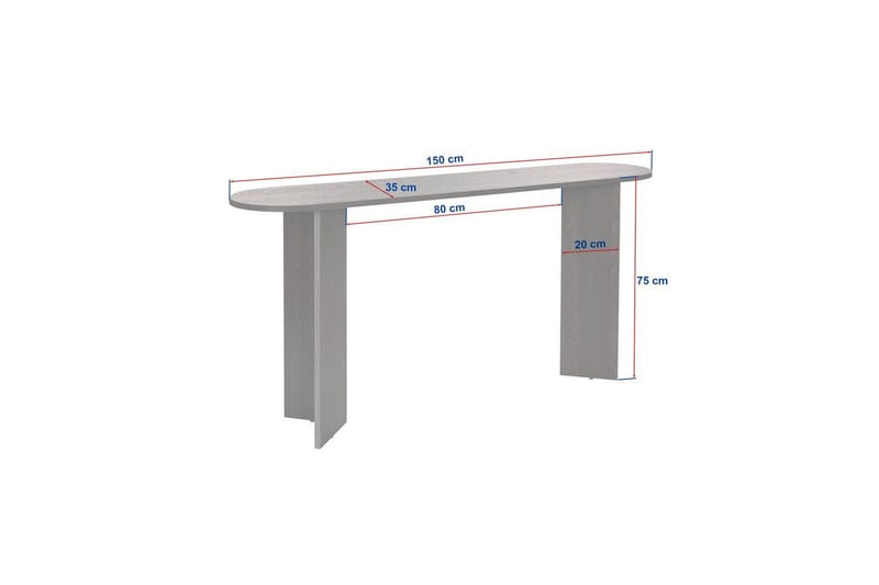 Yeno Konsollbord 150 cm - Grå - Möbler - Bord & matgrupp - Avlastningsbord & sidobord - Konsolbord & hallbord