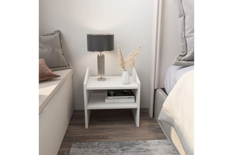 Zalric Sängbord 45 cm - Vit - Möbler - Bord & matgrupp - Avlastningsbord & sidobord - Sängbord & nattduksbord