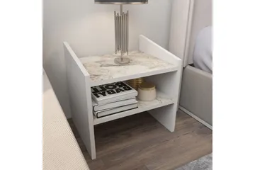 Zalric Sängbord 45 cm - Vit - Möbler - Bord & matgrupp - Avlastningsbord & sidobord - Sängbord & nattduksbord