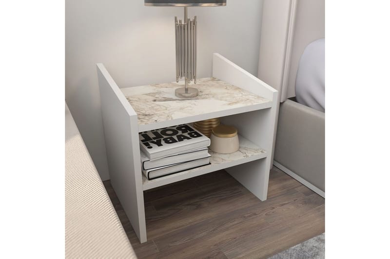 Zalric Sängbord 45 cm - Vit - Möbler - Bord & matgrupp - Avlastningsbord & sidobord - Sängbord & nattduksbord