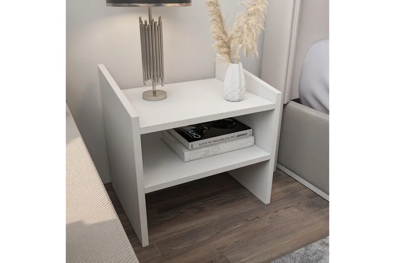 Zalric Sängbord 45 cm - Vit - Möbler - Bord & matgrupp - Avlastningsbord & sidobord - Sängbord & nattduksbord