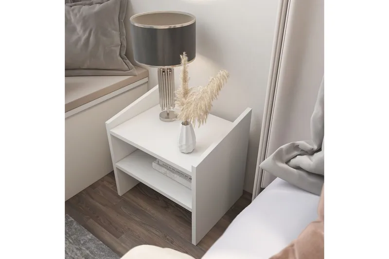 Zalric Sängbord 45 cm - Vit - Möbler - Bord & matgrupp - Avlastningsbord & sidobord - Sängbord & nattduksbord