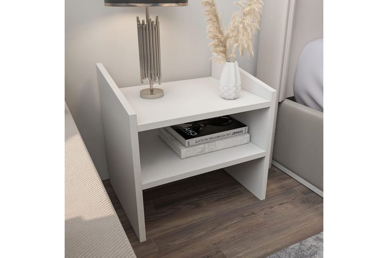 Zalric Sängbord 45 cm - Vit - Möbler - Bord & matgrupp - Avlastningsbord & sidobord - Sängbord & nattduksbord