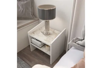 Zalric Sängbord 45 cm - Vit - Möbler - Bord & matgrupp - Avlastningsbord & sidobord - Sängbord & nattduksbord