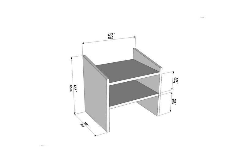 Zalric Sängbord 45 cm - Vit - Möbler - Bord & matgrupp - Avlastningsbord & sidobord - Sängbord & nattduksbord