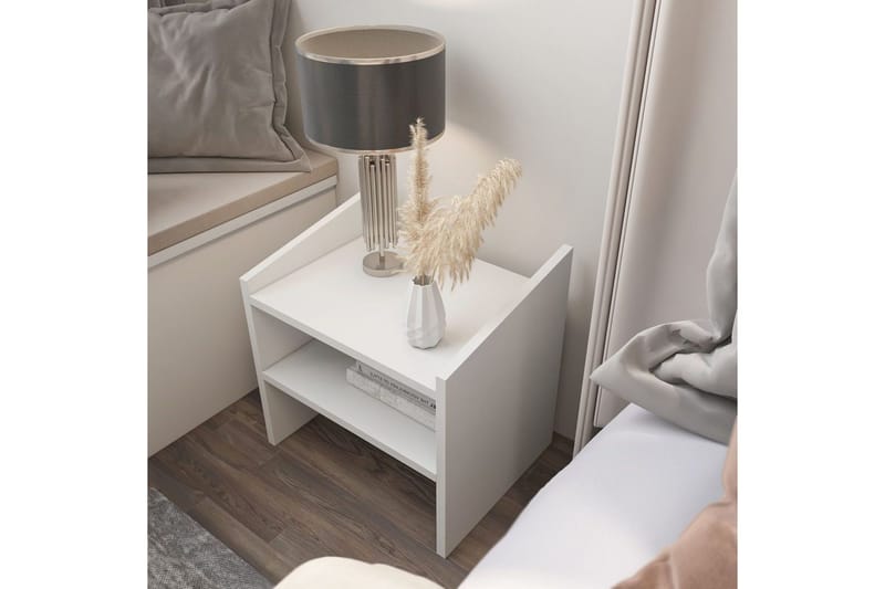 Zalric Sängbord 45 cm - Vit - Möbler - Bord & matgrupp - Avlastningsbord & sidobord - Sängbord & nattduksbord