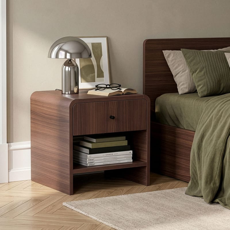 Zavio Sängbord 45x45x40 cm - Milano Walnut - Möbler - Bord & matgrupp - Avlastningsbord & sidobord - Sängbord & nattduksbord
