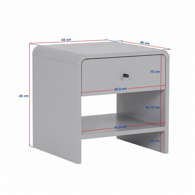 Zavio Sängbord 45x45x40 cm - Sepet Oak - Möbler - Bord & matgrupp - Avlastningsbord & sidobord - Sängbord & nattduksbord