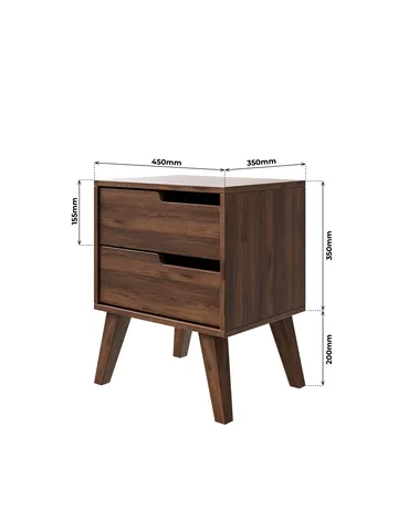 Zelto Sängbord 45 cm Vänster - Warmia valnöt (valnötston) - Möbler - Bord & matgrupp - Avlastningsbord & sidobord - Sängbord & nattduksbord