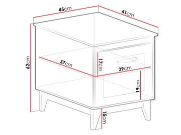 Zeylor Sängbord 45 cm i Trä med Förvaring och Lådor - Vit - Möbler - Bord & matgrupp - Avlastningsbord & sidobord - Sängbord & nattduksbord