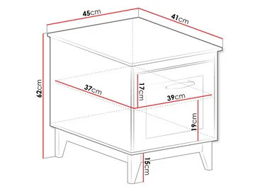 Zeylor Sängbord 45 cm - Möbler - Bord & matgrupp - Avlastningsbord & sidobord - Sängbord & nattduksbord