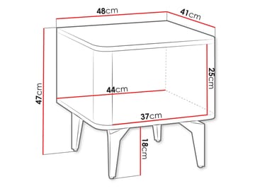 Zeyrin Sängbord 48 cm - Beige|brun|svart - Möbler - Bord & matgrupp - Avlastningsbord & sidobord - Sängbord & nattduksbord