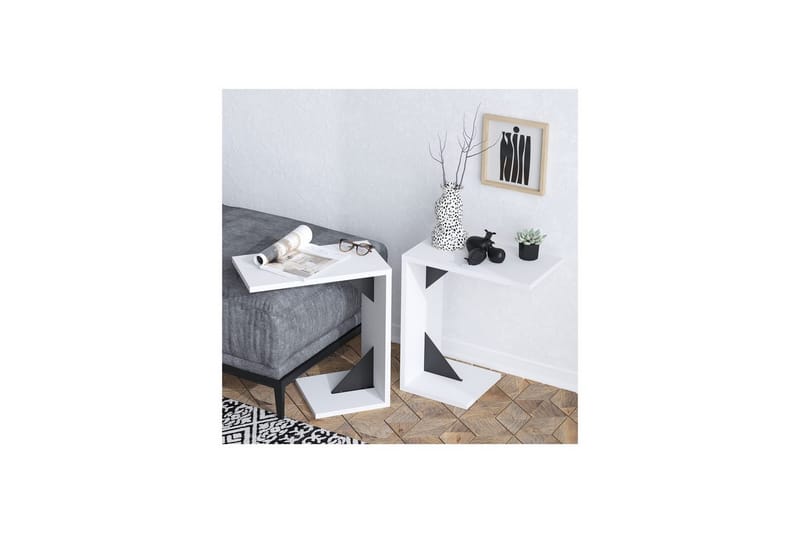 Zoey Sidobord 40 cm - Svart/Vit - Möbler - Bord & matgrupp - Avlastningsbord & sidobord - Lampbord & sidobord