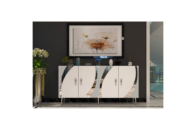 Zoman Konsollbord 150 cm - Vit/Silver - Möbler - Bord & matgrupp - Avlastningsbord & sidobord - Konsolbord & hallbord
