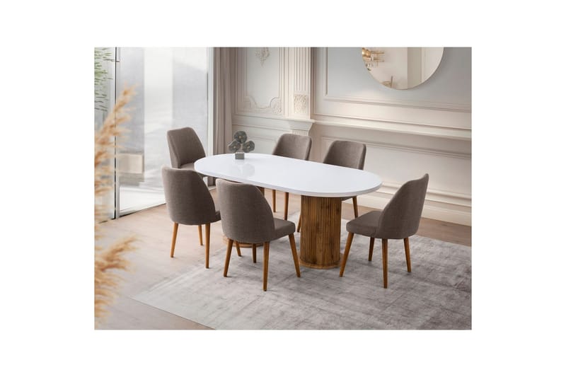 Babilas Matbord 180 cm Oval - Vit - Möbler - Bord & matgrupp - Matbord & köksbord