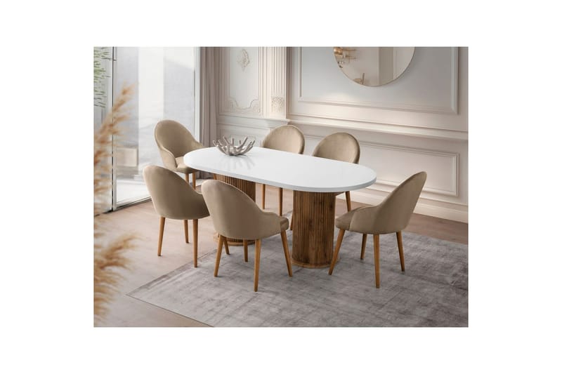 Babilas Matbord 180 cm Oval - Vit - Möbler - Bord & matgrupp - Matbord & köksbord