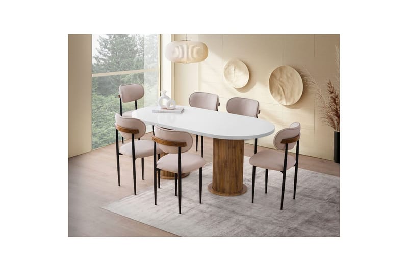 Babilas Matbord 180 cm Oval - Vit - Möbler - Bord & matgrupp - Matbord & köksbord