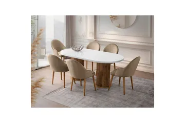 Babilas Matbord 180 cm Oval - Vit - Möbler - Bord & matgrupp - Matbord & köksbord