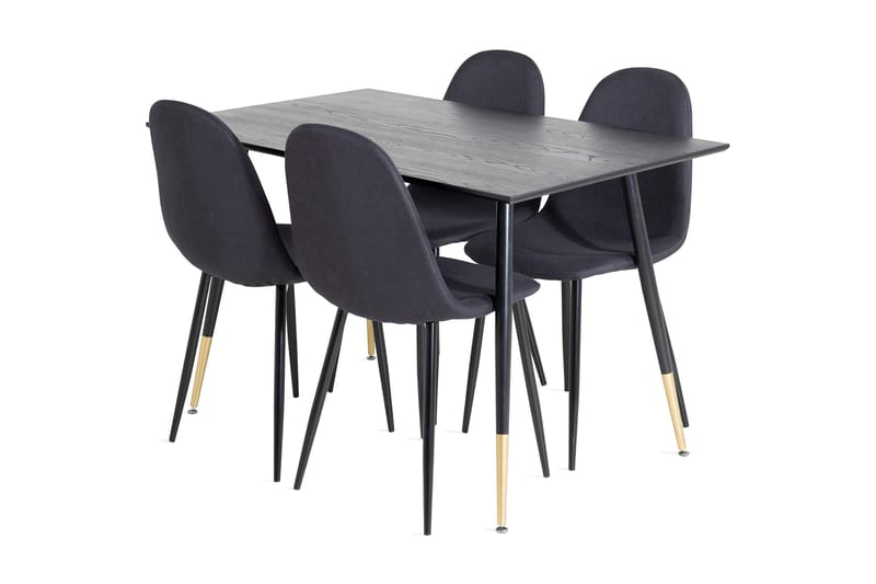 Balisa Matgrupp 120 cm inkl 4 Ypas Stolar, Svart