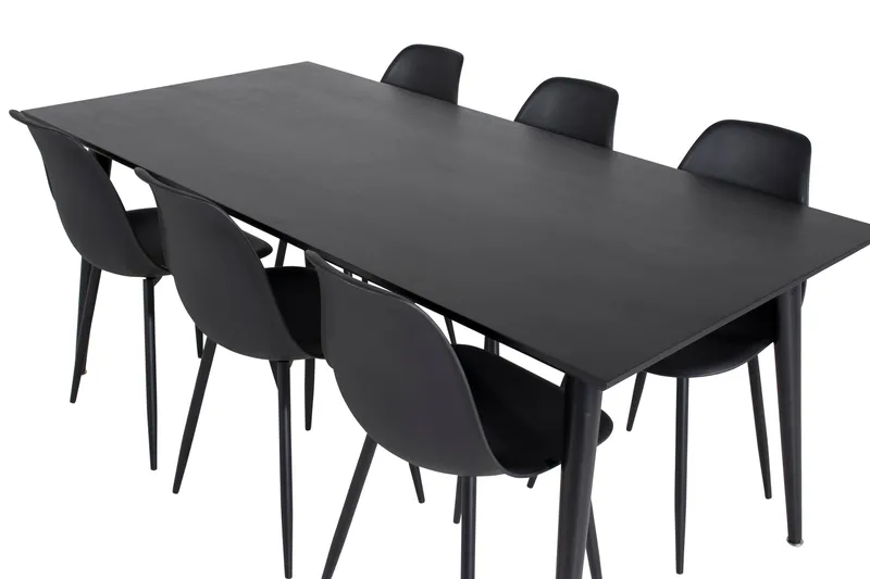 Balisa Matgrupp 180 cm inkl 6 Ypas Stolar, Svart