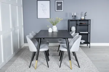 Balisa Matgrupp 180 cm Rektangulär med 6 Sedavi Stolar - Svart - Möbler - Bord & matgrupp - Matgrupp