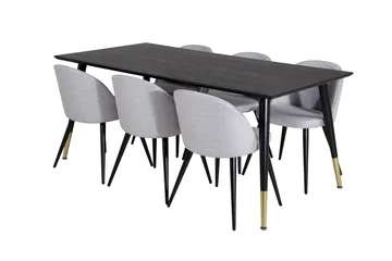 Balisa Matgrupp 180 cm Rektangulär med 6 Sedavi Stolar - Svart - Möbler - Bord & matgrupp - Matgrupp
