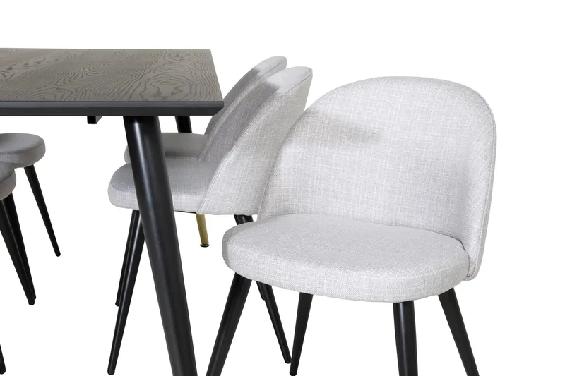 Balisa Matgrupp 180 cm Rektangulär med 6 Sedavi Stolar - Svart - Möbler - Bord & matgrupp - Matgrupp