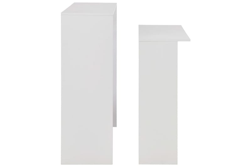 Barbord med 2 bordsskivor vit 130x40x120 cm - Vit - Barbord & ståbord