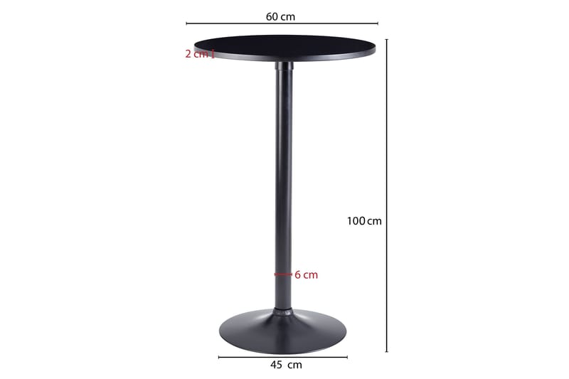 Barbord Clanton 60 cm Runt - Svart - Möbler - Bord & matgrupp - Barbord & ståbord
