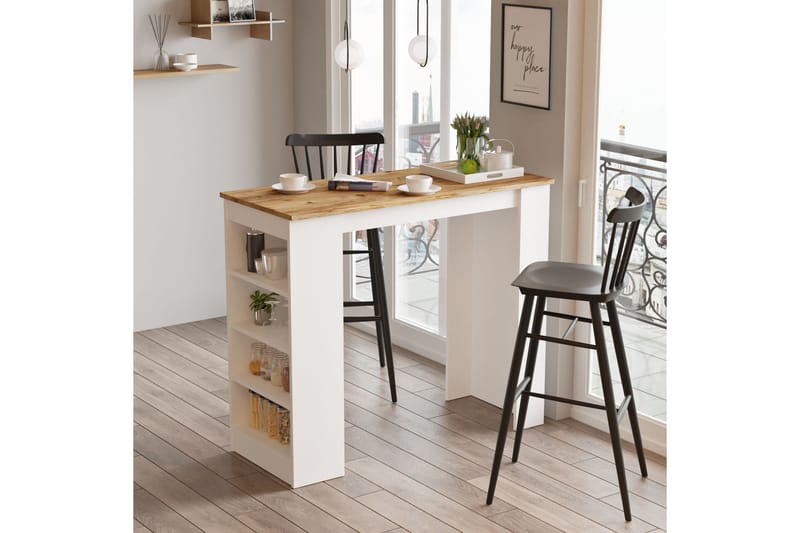 Barbord Spaarndam 120 cm - Natur/Vit - Möbler - Bord & matgrupp - Barbord & ståbord
