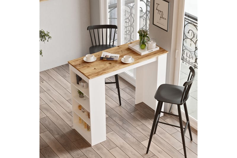Barbord Spaarndam 120 cm - Natur/Vit - Möbler - Bord & matgrupp - Barbord & ståbord