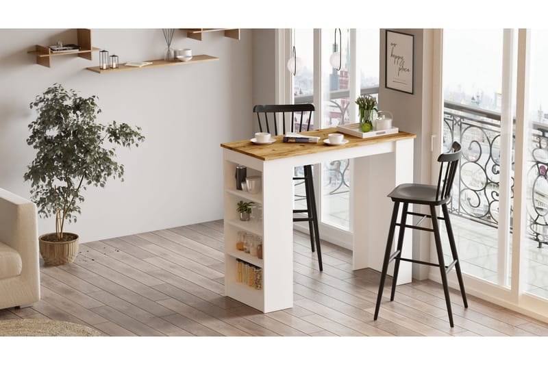 Barbord Spaarndam 120 cm - Natur/Vit - Möbler - Bord & matgrupp - Barbord & ståbord