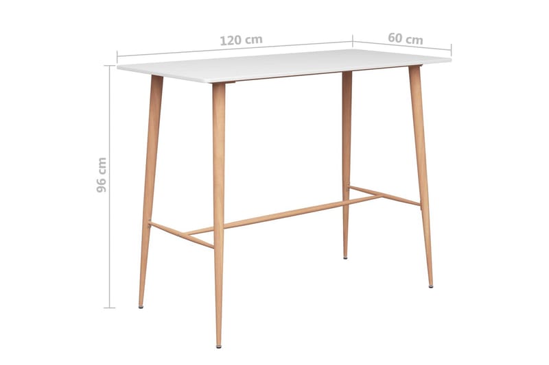 Bargrupp 7 delar vit och svart - Vit - Barbord & ståbord