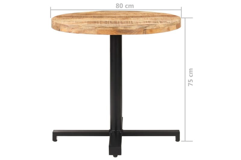 Cafébord runt Ã˜80x75 cm grovt mangoträ - Brun - Cafébord