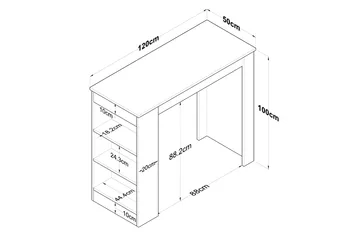 Iwao Barbord 50x120 cm Brun/Vit - Hanah Home - Möbler - Bord & matgrupp - Barbord & ståbord