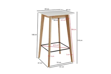 Willowdale Barbord 60 cm - Vit/Natur - Möbler - Bord & matgrupp - Barbord & ståbord