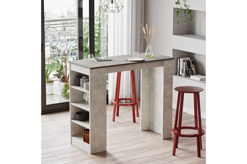 Zambasa Barbord 120 cm - Grå/Natur - Möbler - Bord & matgrupp - Barbord & ståbord