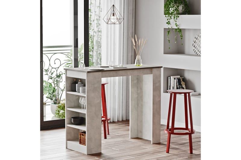 Zambasa Barbord 120 cm - Grå/Natur - Möbler - Bord & matgrupp - Barbord & ståbord