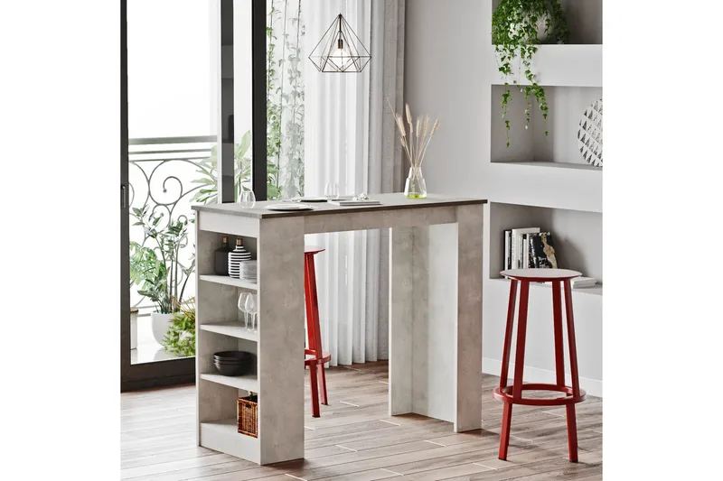 Zambasa Barbord 120 cm - Grå/Natur - Möbler - Bord & matgrupp - Barbord & ståbord