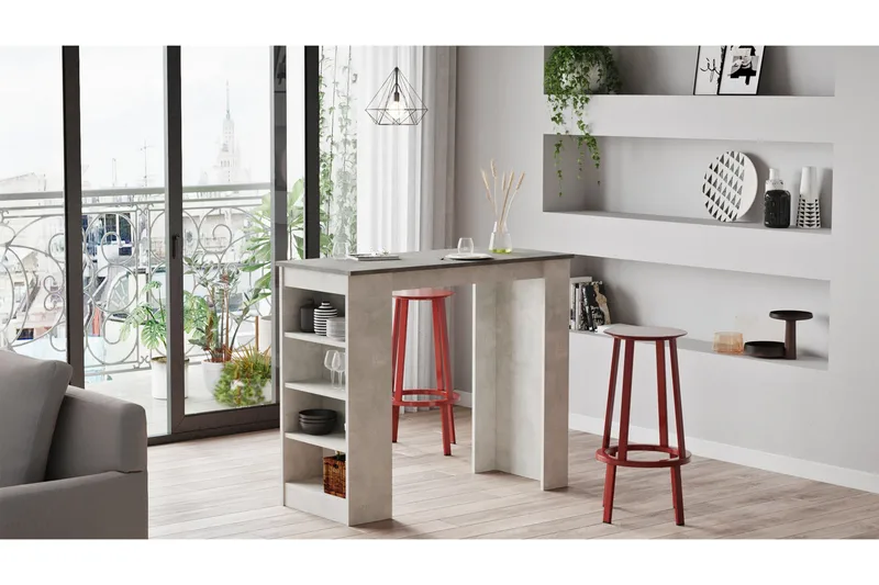 Zambasa Barbord 120 cm - Grå/Natur - Möbler - Bord & matgrupp - Barbord & ståbord