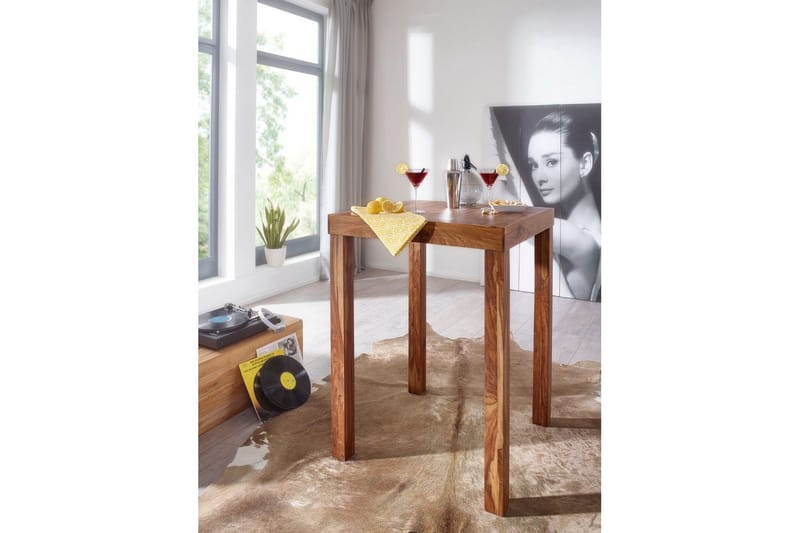 Barbord Wohnling Stabilt Massivt Trä Sheesham 80 x 80 x 110 cm - Möbler - Bord & matgrupp - Barbord & ståbord