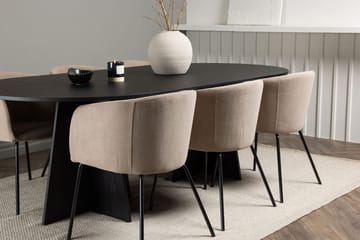 Bariso Matbord 230x115x75 cm Oval med 6 Berit Karmstol med Armstöd - Möbler - Bord & matgrupp - Matgrupp