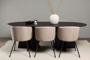 Bariso Matbord 230x115x75 cm Oval med 6 Berit Karmstol med Armstöd - Möbler - Bord & matgrupp - Matgrupp