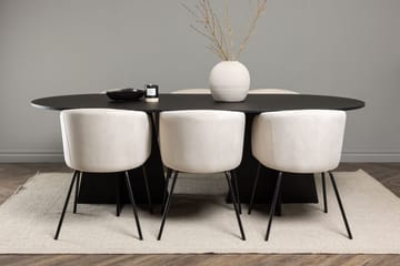 Bariso Matbord 230x115x75 cm Oval med 6 Berit Karmstol Sammet med Armstöd - Möbler - Bord & matgrupp - Matgrupp