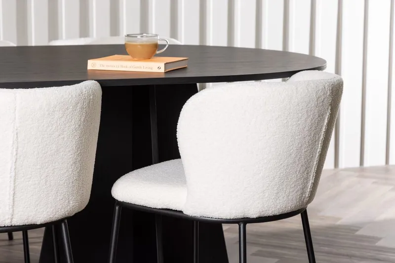 Bariso Matbord 230x115x75 cm Oval med 6 Edina Matstol - Möbler - Bord & matgrupp - Matgrupp